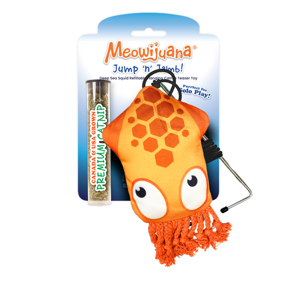 Jump 'n' Jamb Deep Sea Squid Catnip Teaser Toy - 12 Pk/Case