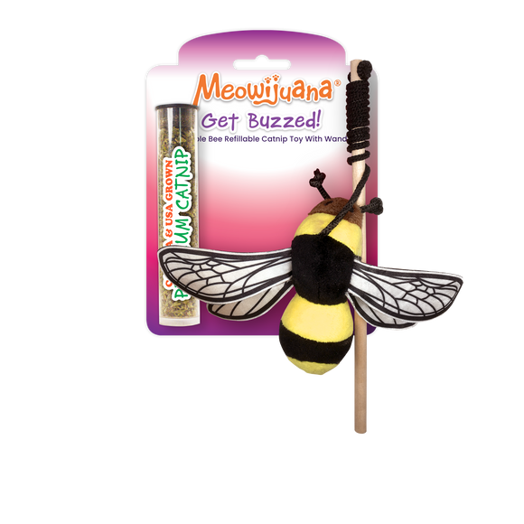 Get Buzzed Bee Catnip Wand Toy
