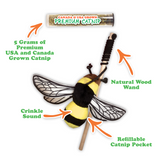 Get Buzzed Bee Catnip Wand Toy