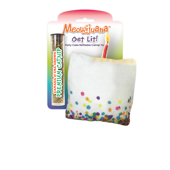 Get Lit Birthday Cake Catnip Toy