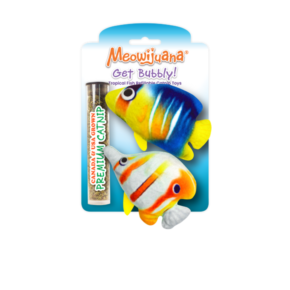 Get Bubbly Tropical Fish Catnip Toy 2-Pack