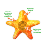 Knock 'n' Nibble Starfish - Refillable Treat Dispensing Toy - Case Pack - 12/case
