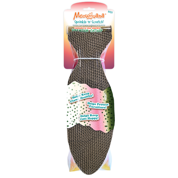 Sprinkle ‘n’ Scratch - Rainbow Trout Hanging Cardboard Scratcher