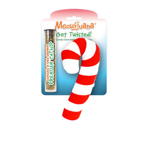 Get Twisted Candy Cane Catnip Toy - 12 Pk/Case