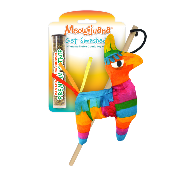 Get Smashed Llama Pinata Catnip Wand Toy - 12 Pk/Case