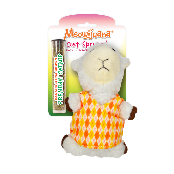 Get Sprung Fluffy Lamb Catnip Toy - 12 Pk/Case