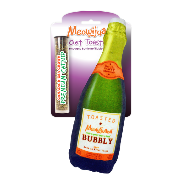 Get Toasted Bubbly Champagne Catnip Toy - 12 Pk/Case